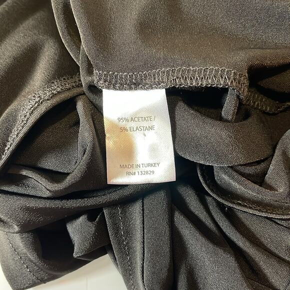 Helsa Josephine Long Sleeve Ruched Slinky Jersey Black Maxi Dress Size Medium - Picture 9 of 9